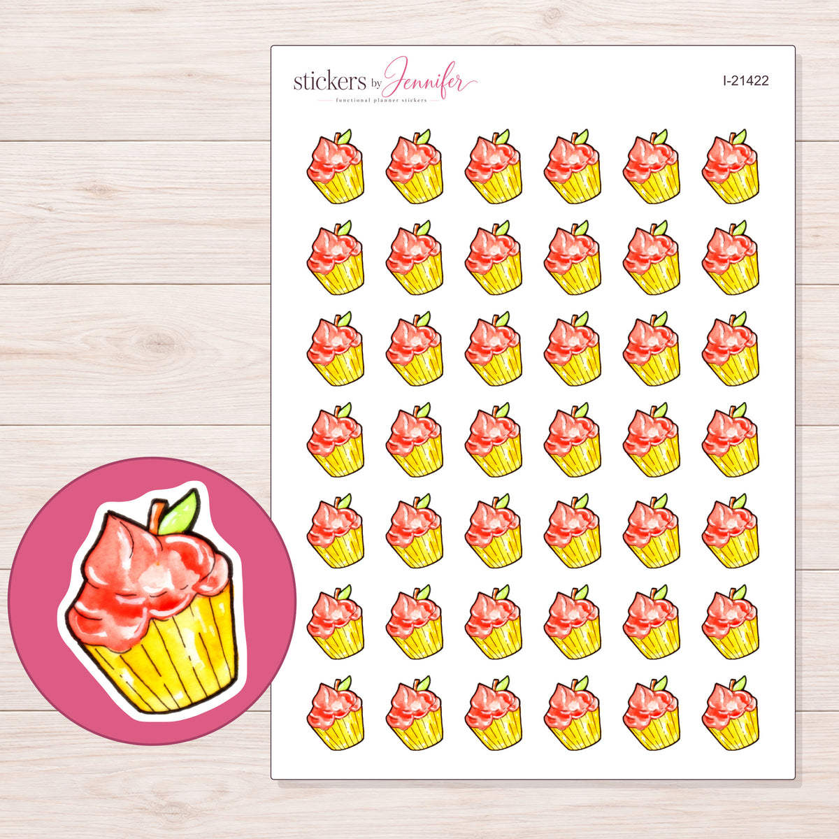 I-21422 planner sticker sheet with enlarged sticker detail