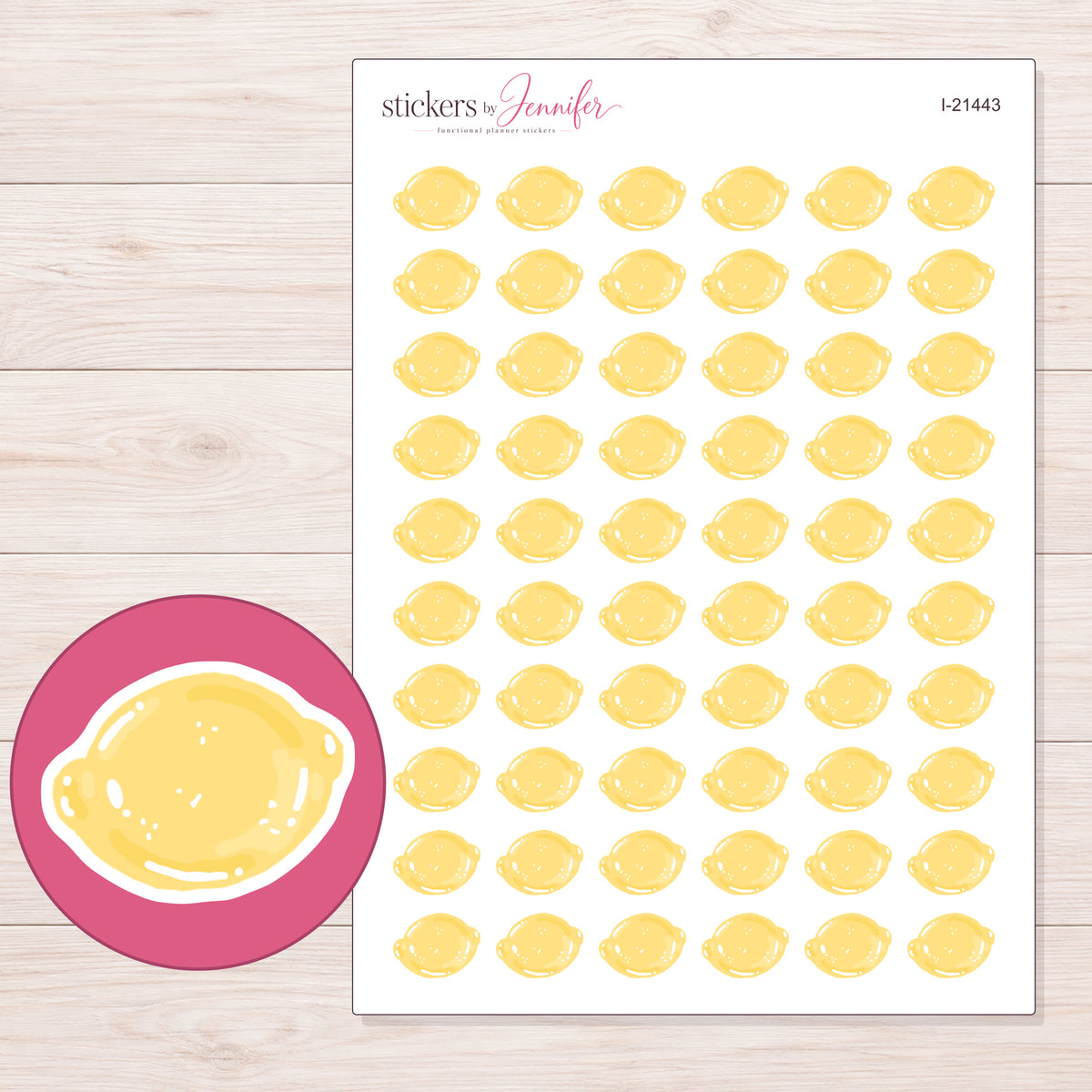 I-21443 planner sticker sheet with enlarged sticker detail