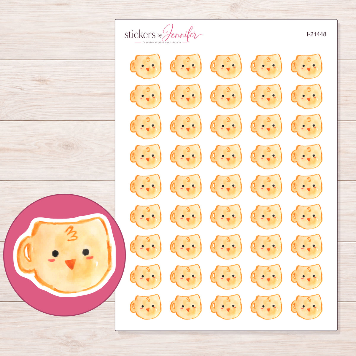 I-21448 planner sticker sheet with enlarged sticker detail