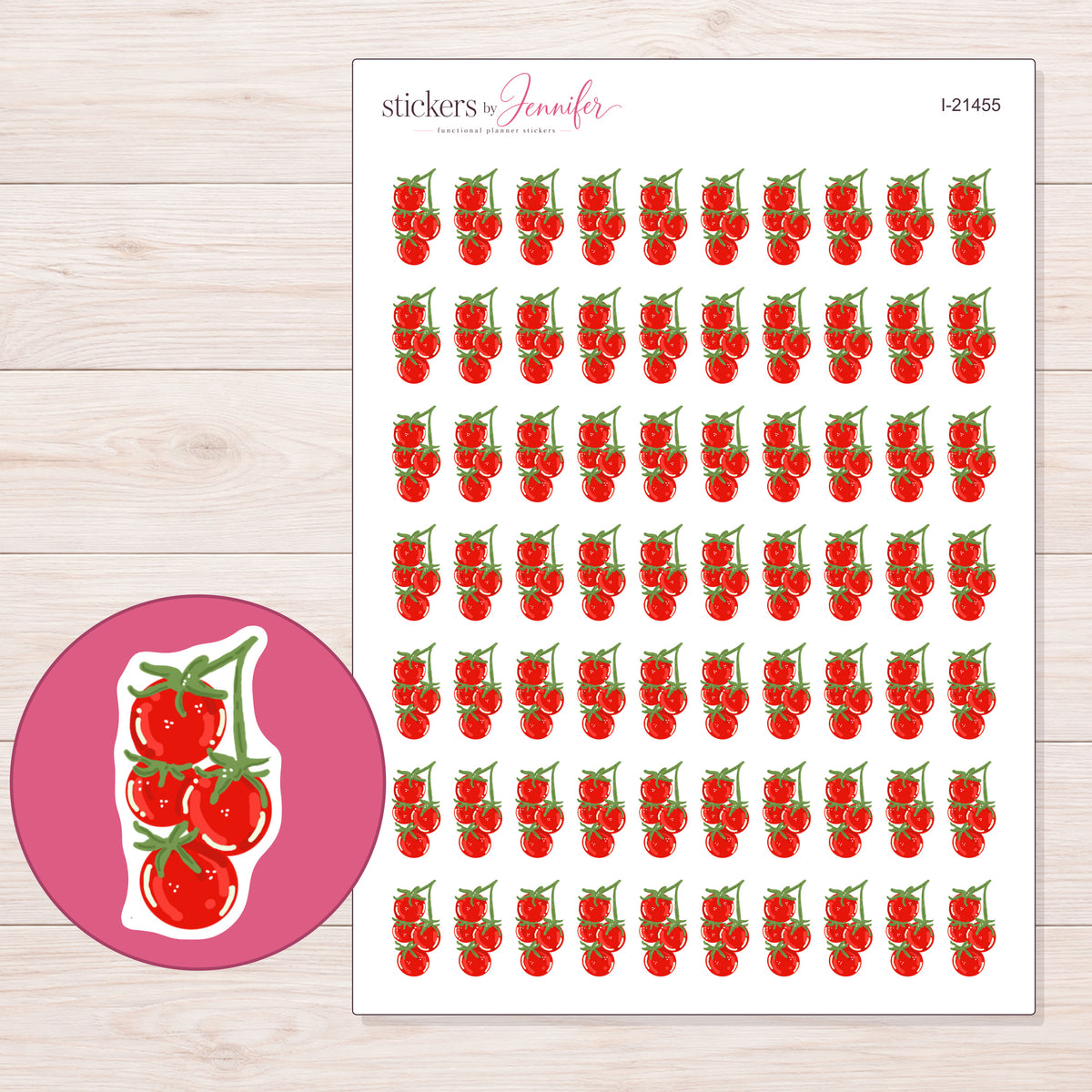 I-21455 planner sticker sheet with enlarged sticker detail