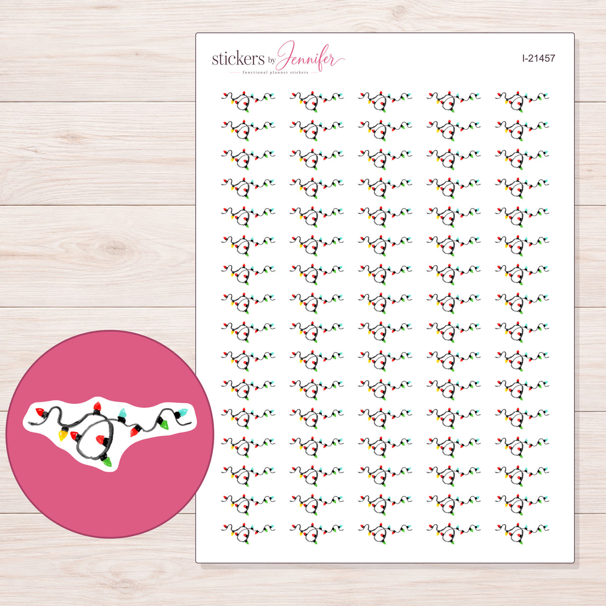 I-21457 planner sticker sheet with enlarged sticker detail