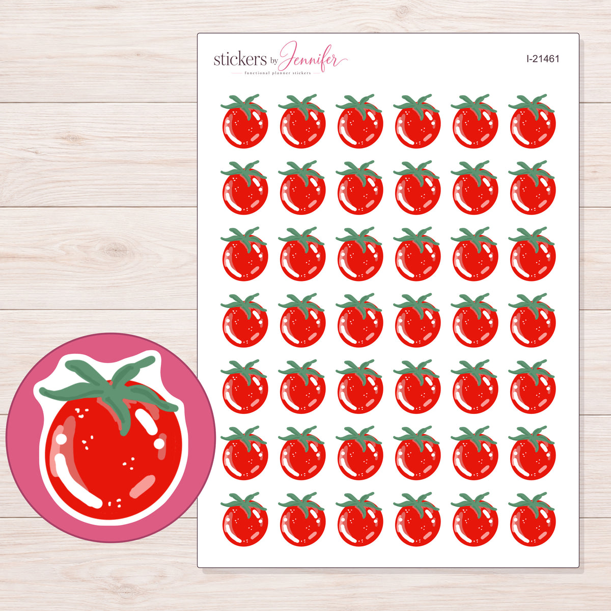 I-21461 planner sticker sheet with enlarged sticker detail