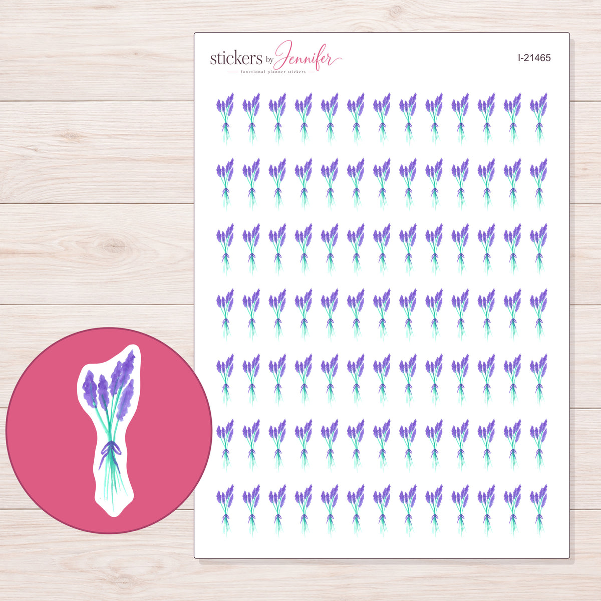 I-21465 planner sticker sheet with enlarged sticker detail
