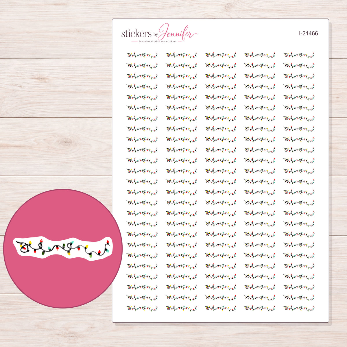 I-21466 planner sticker sheet with enlarged sticker detail