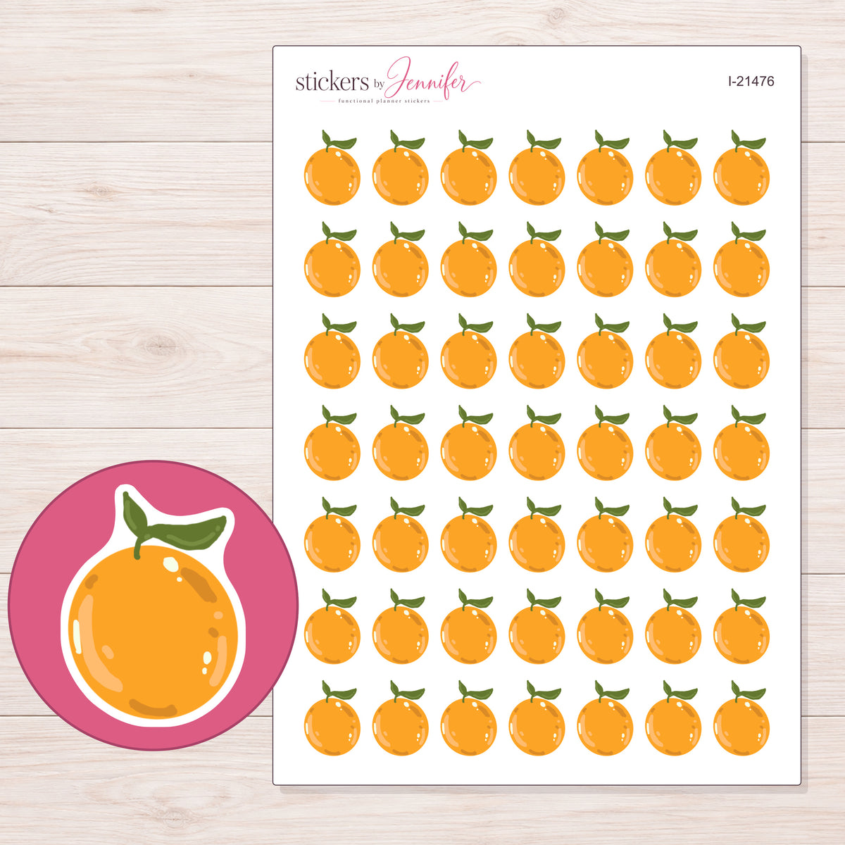 I-21476 planner sticker sheet with enlarged sticker detail