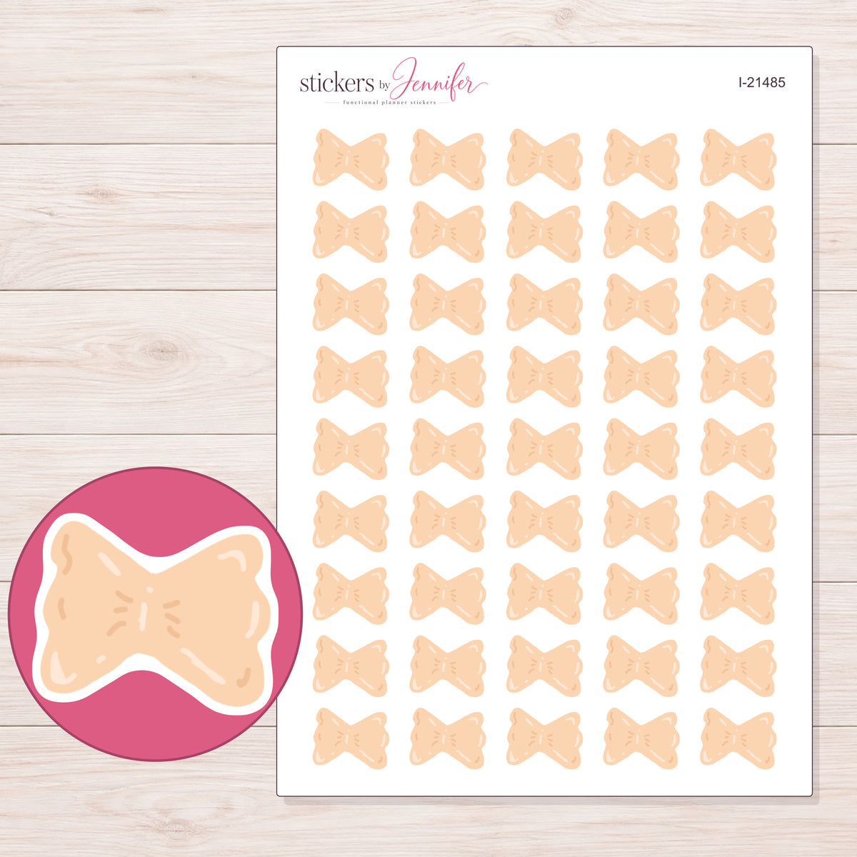 I-21485 planner sticker sheet with enlarged sticker detail