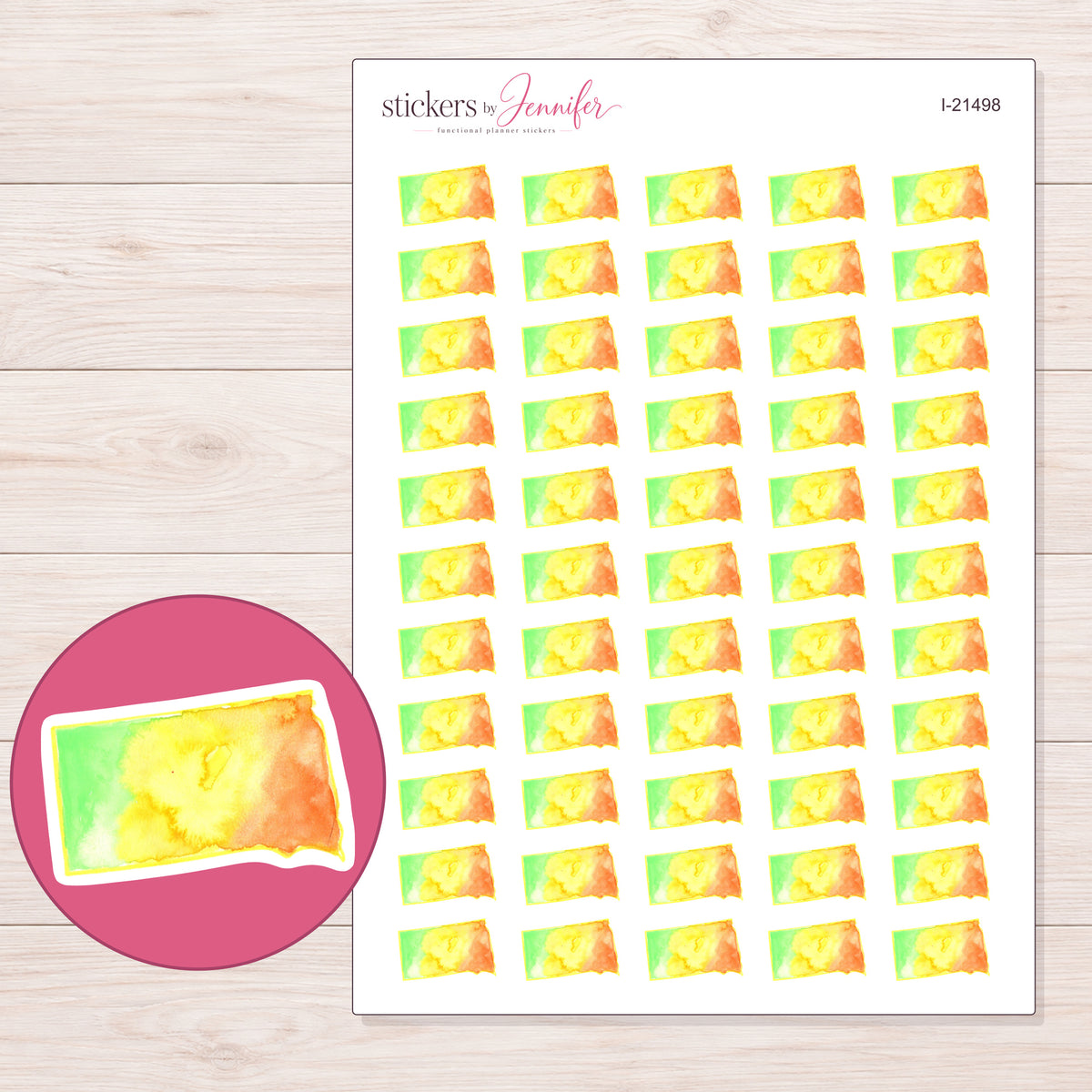 I-21498 planner sticker sheet with enlarged sticker detail