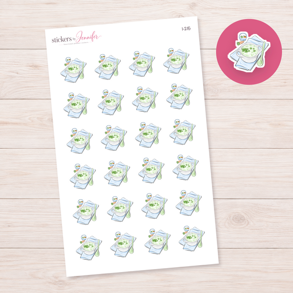 Soup Bowl Planner Stickers | I-215