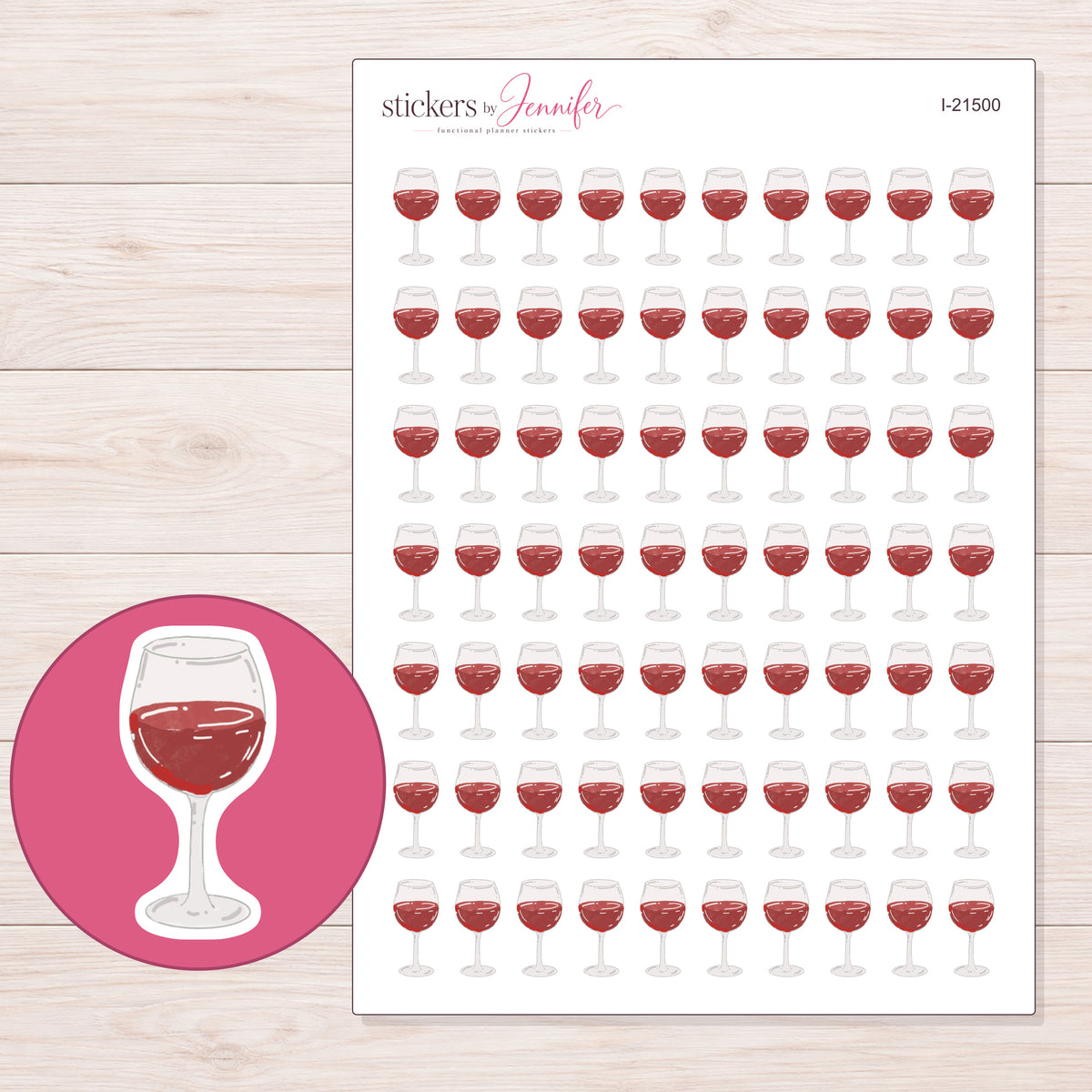 I-21500 planner sticker sheet with enlarged sticker detail