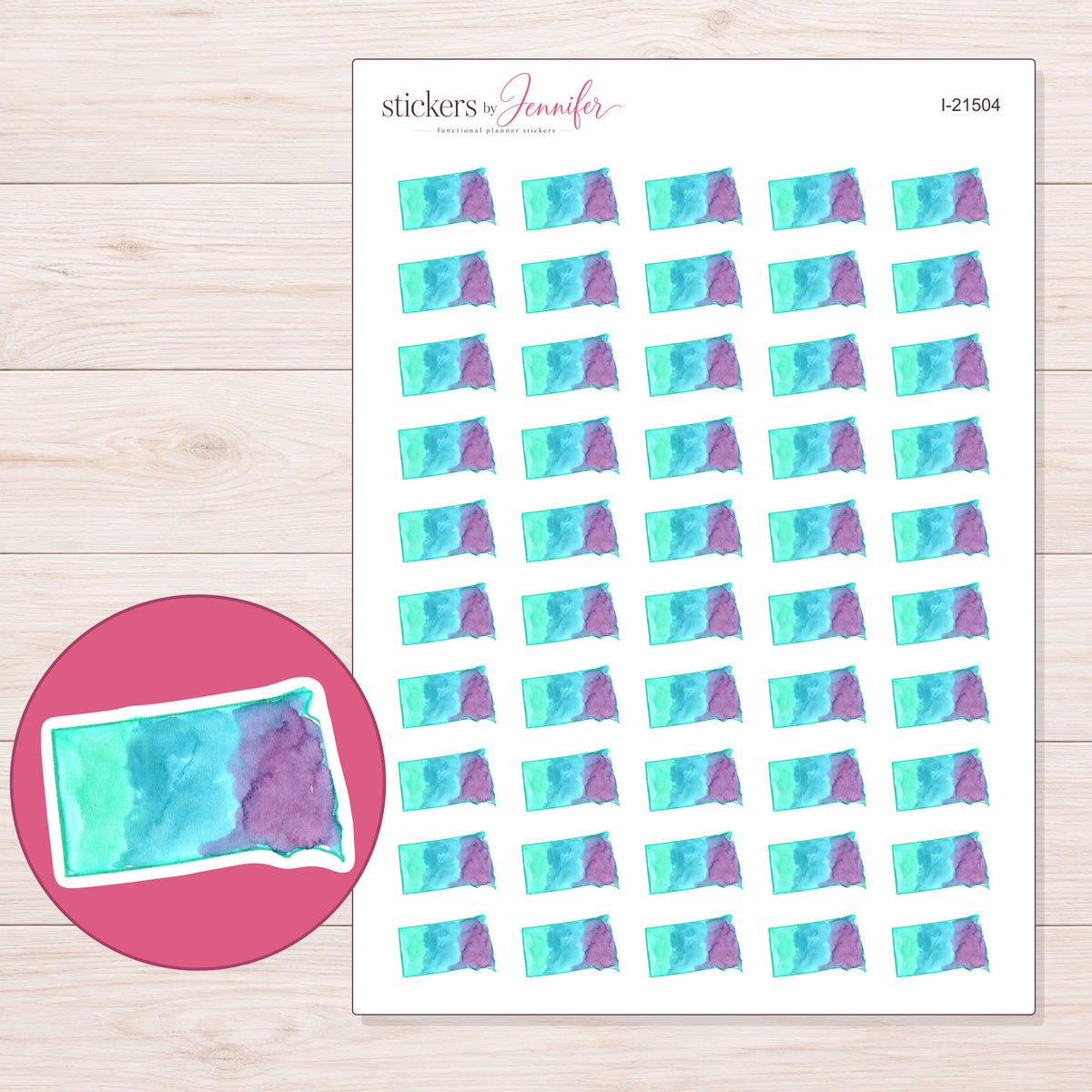I-21504 planner sticker sheet with enlarged sticker detail