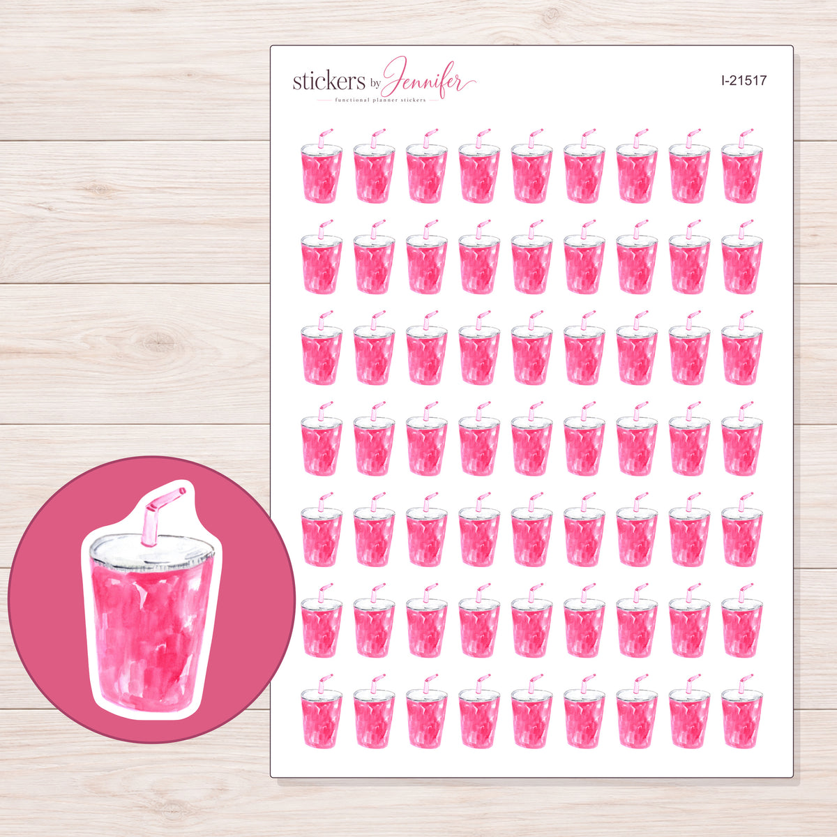 I-21517 planner sticker sheet with enlarged sticker detail