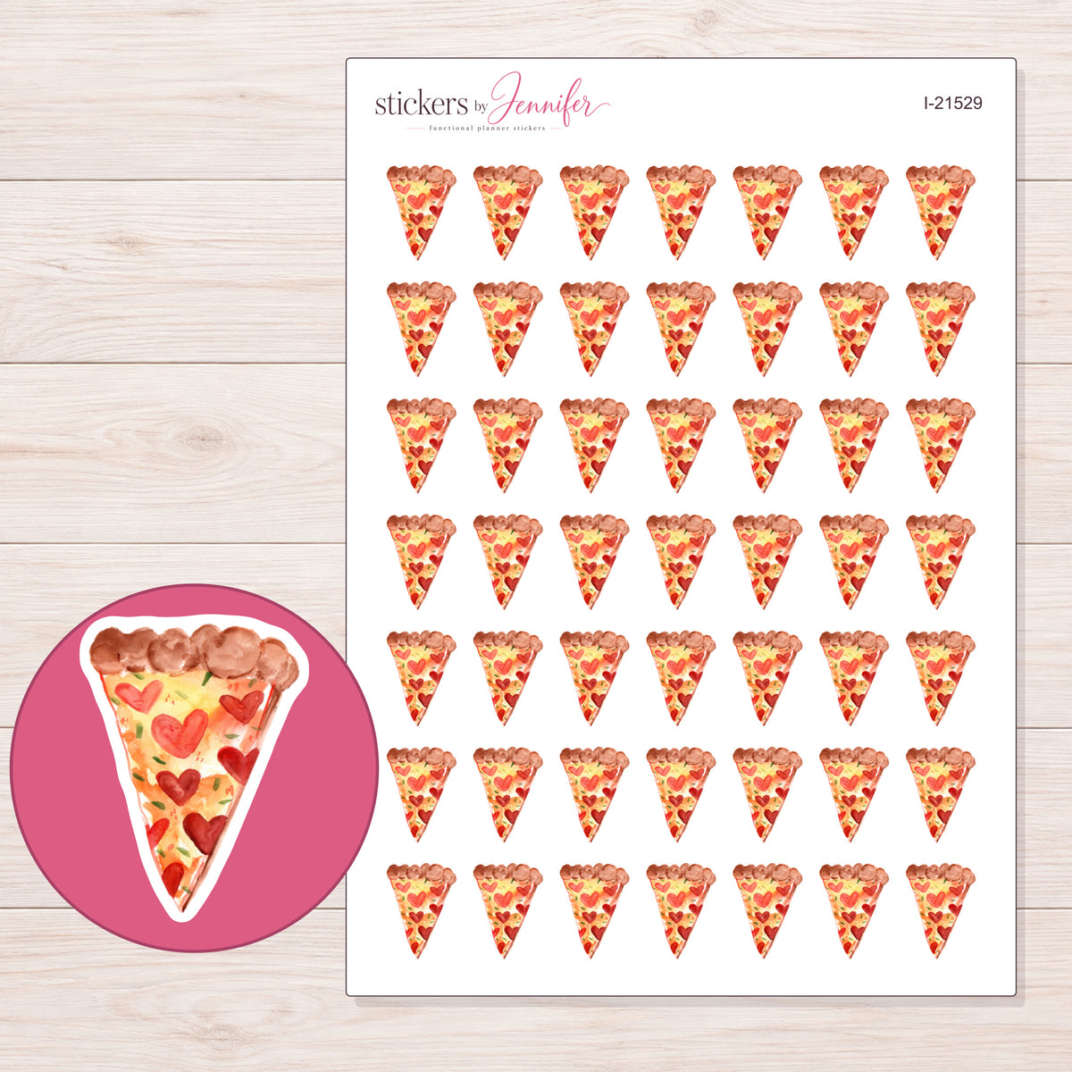I-21529 planner sticker sheet with enlarged sticker detail