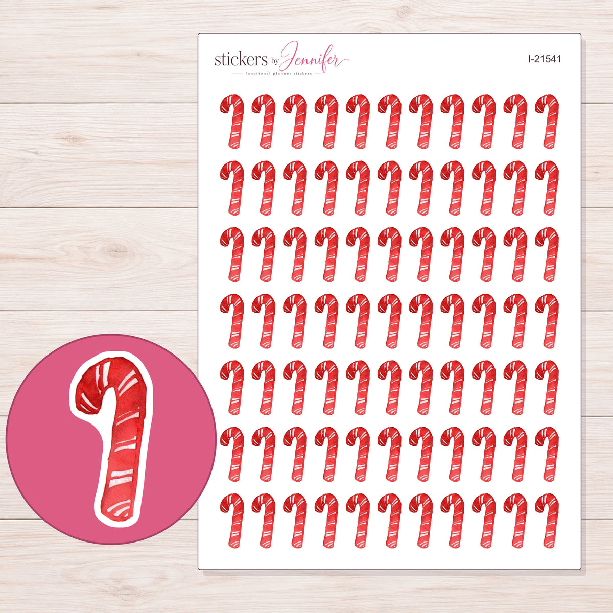 I-21541 planner sticker sheet with enlarged sticker detail