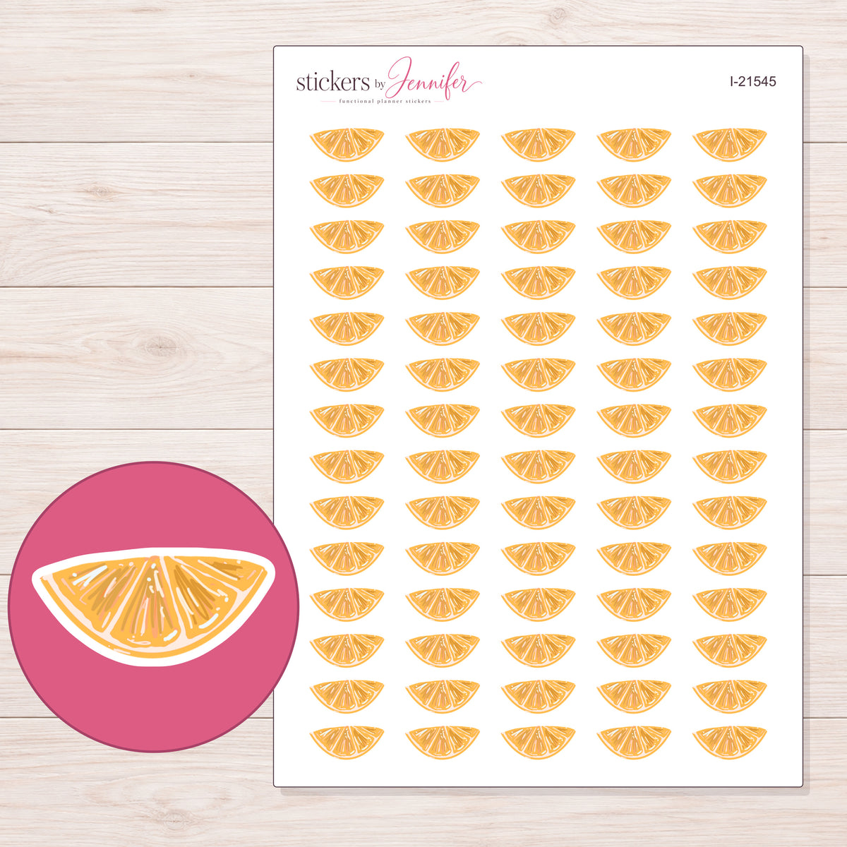 I-21545 planner sticker sheet with enlarged sticker detail