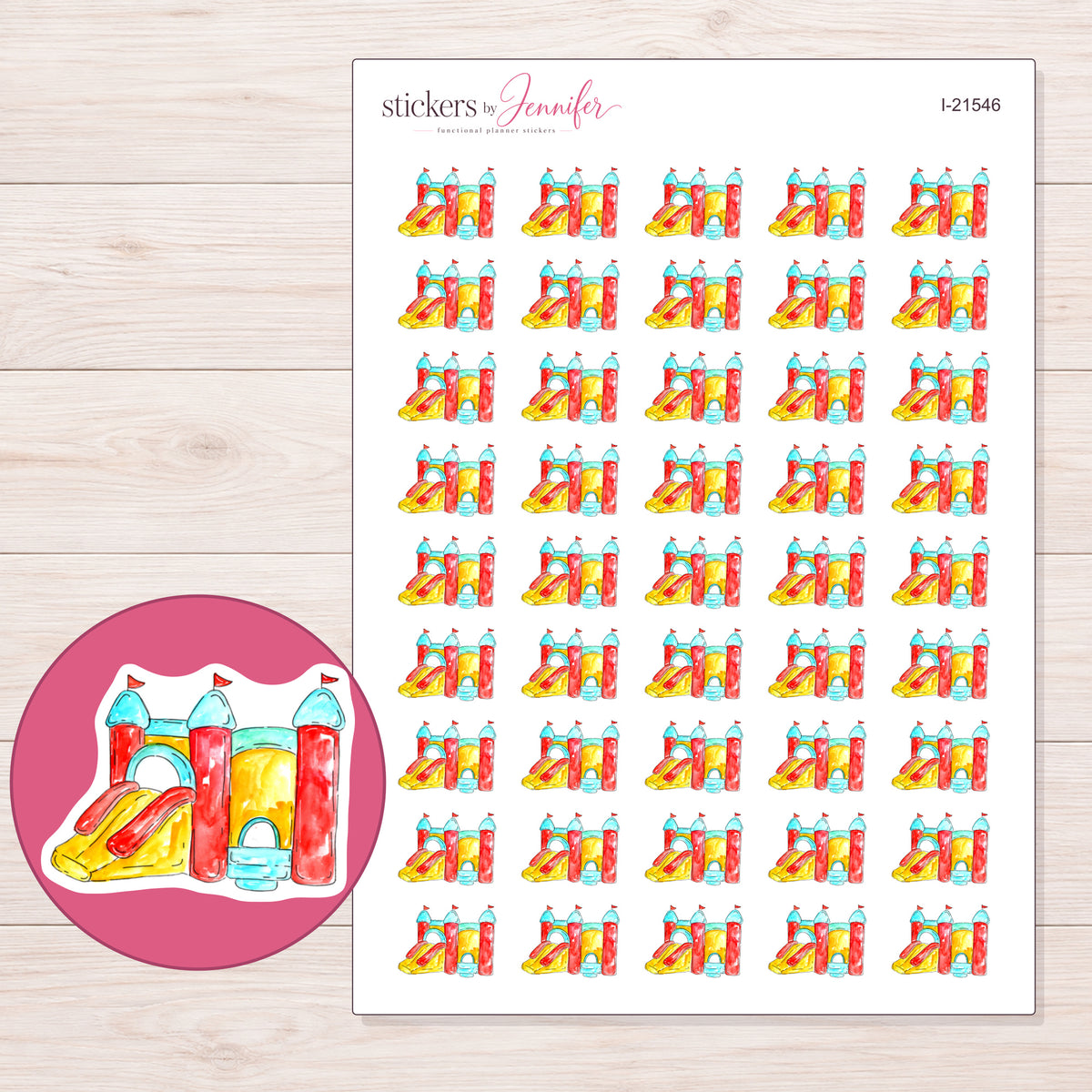 I-21546 planner sticker sheet with enlarged sticker detail