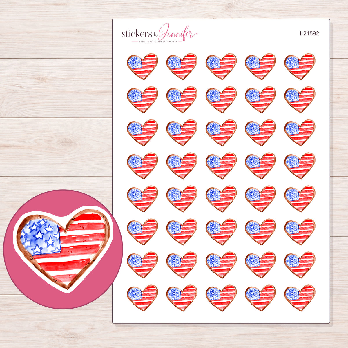 I-21592 planner sticker sheet with enlarged sticker detail