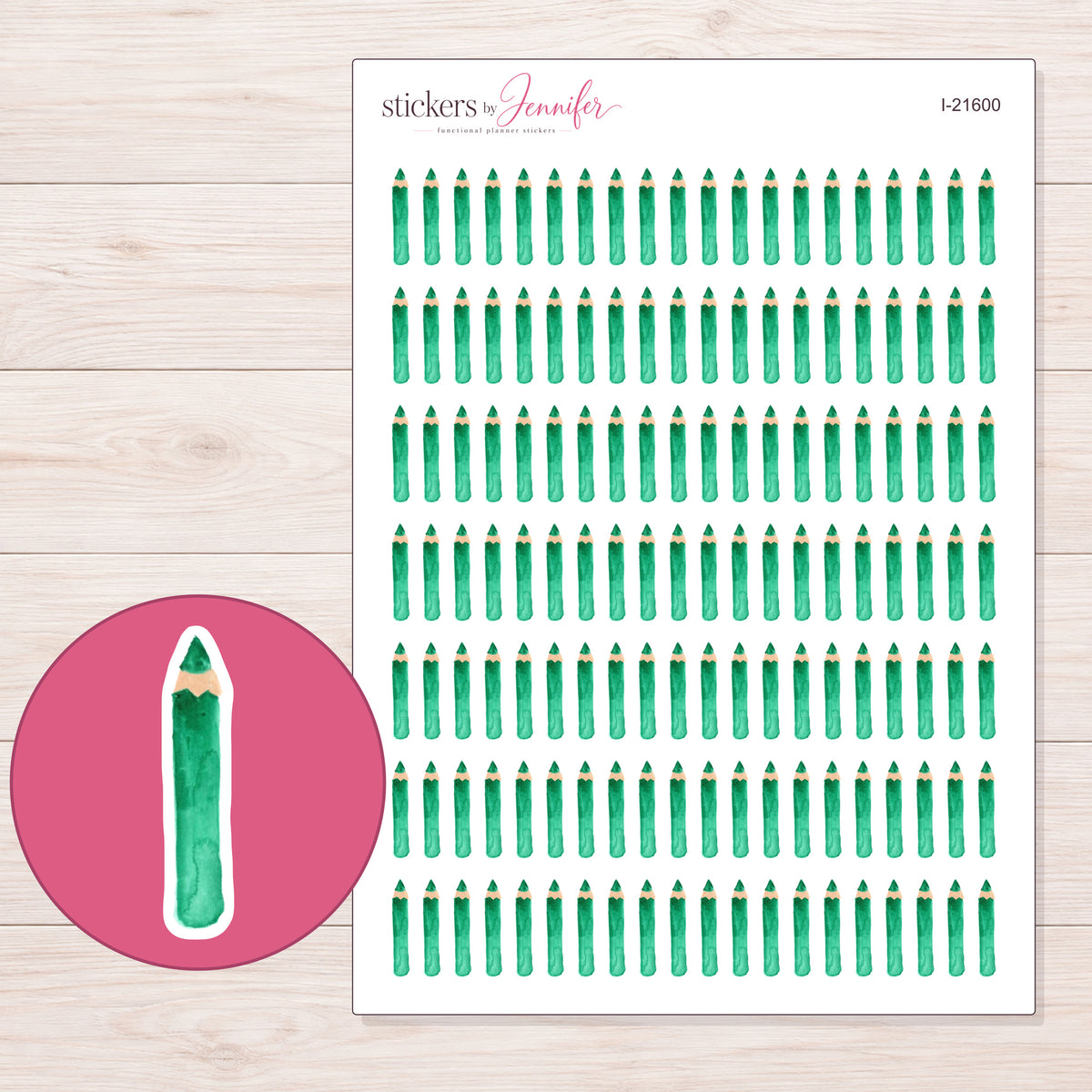I-21600 planner sticker sheet with enlarged sticker detail