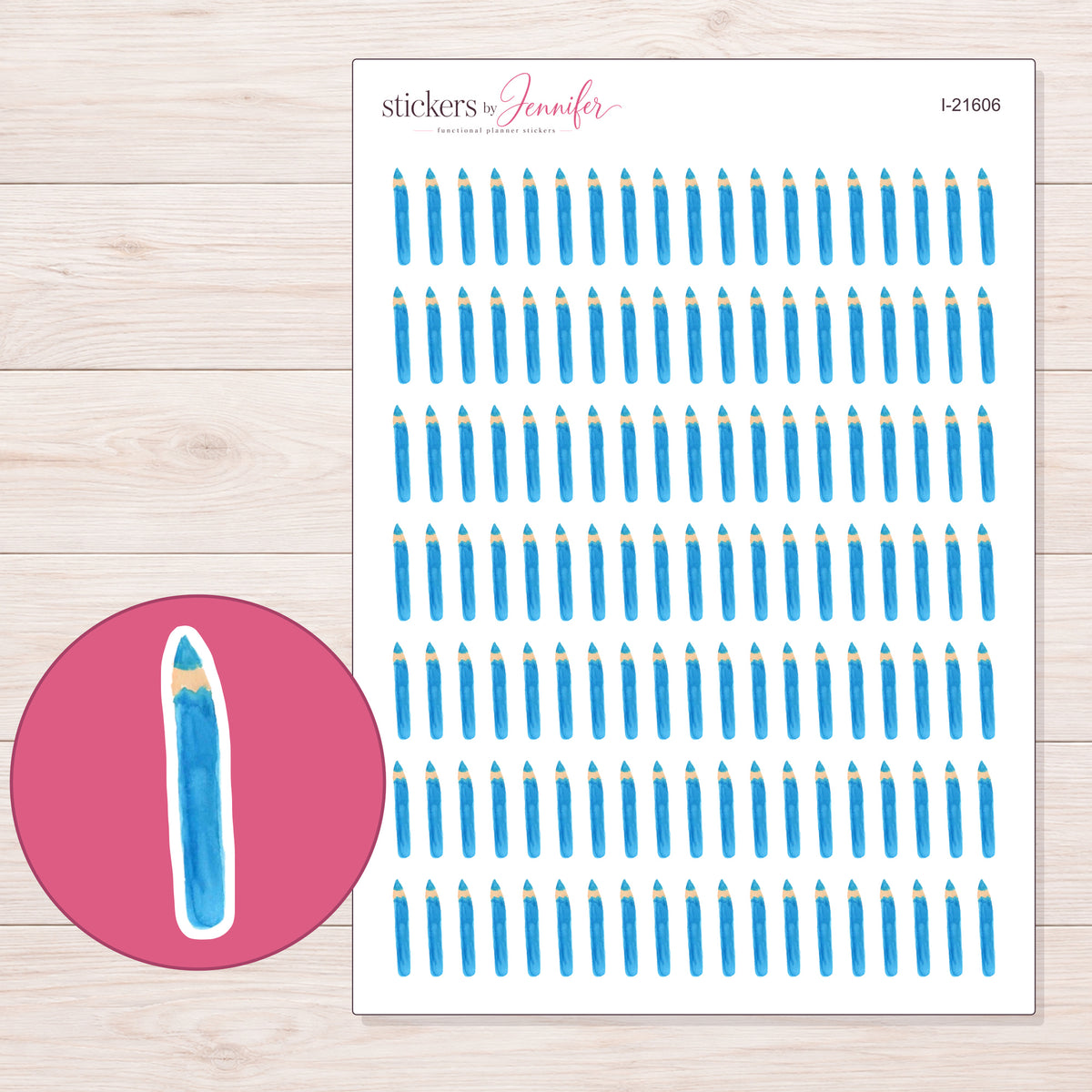 I-21606 planner sticker sheet with enlarged sticker detail