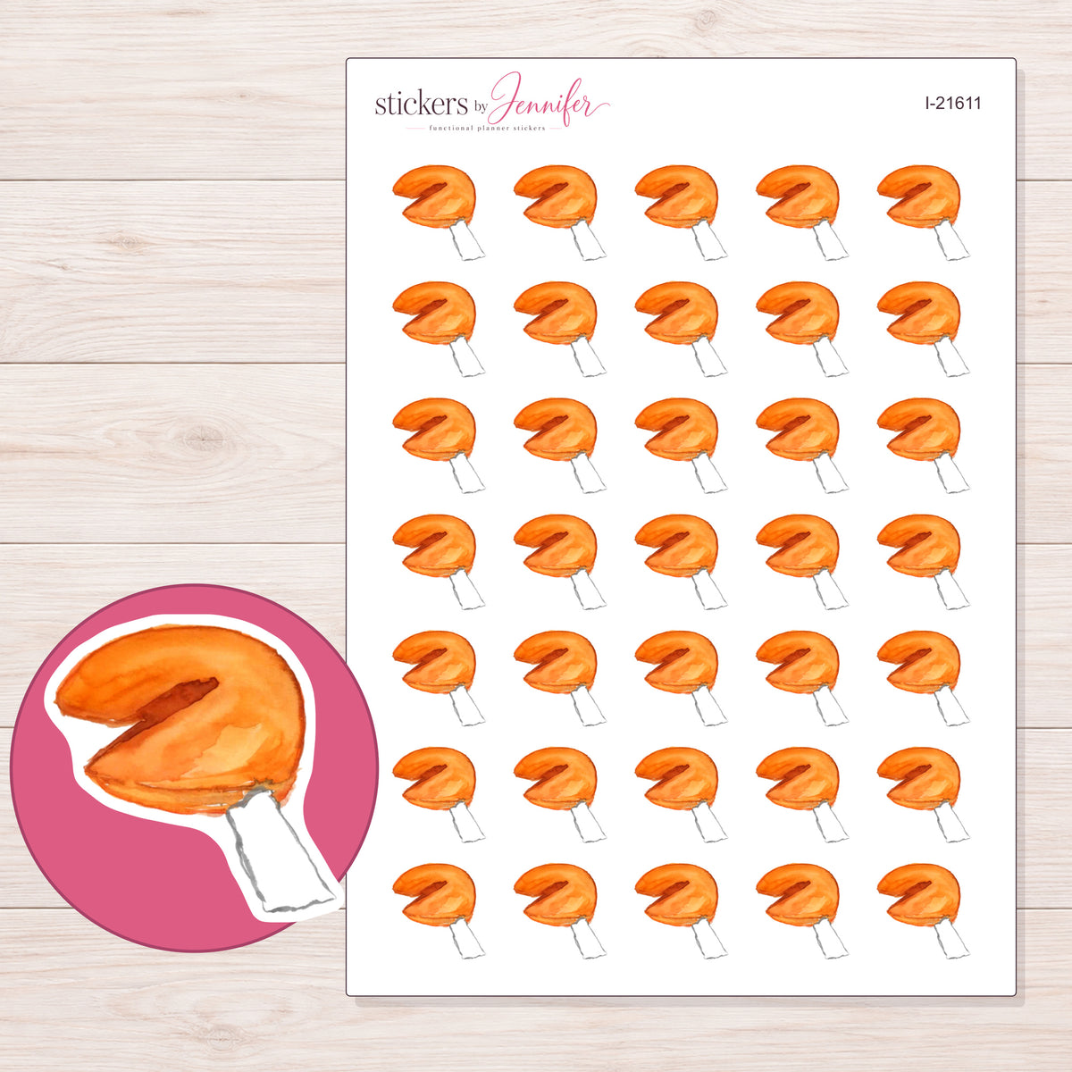 I-21611 planner sticker sheet with enlarged sticker detail