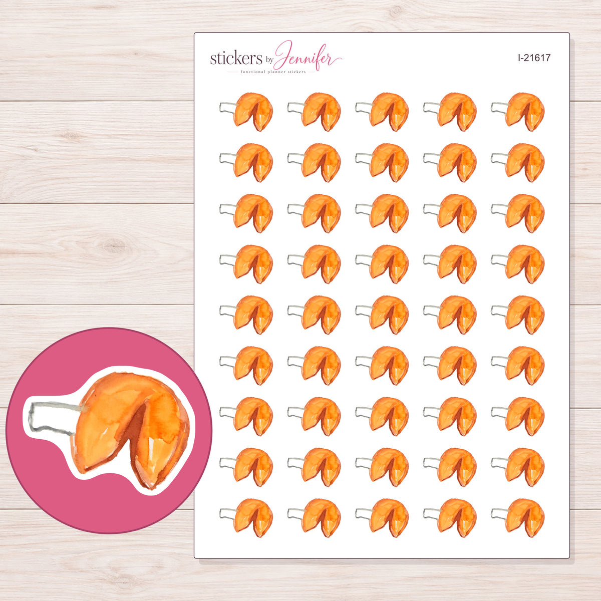 I-21617 planner sticker sheet with enlarged sticker detail