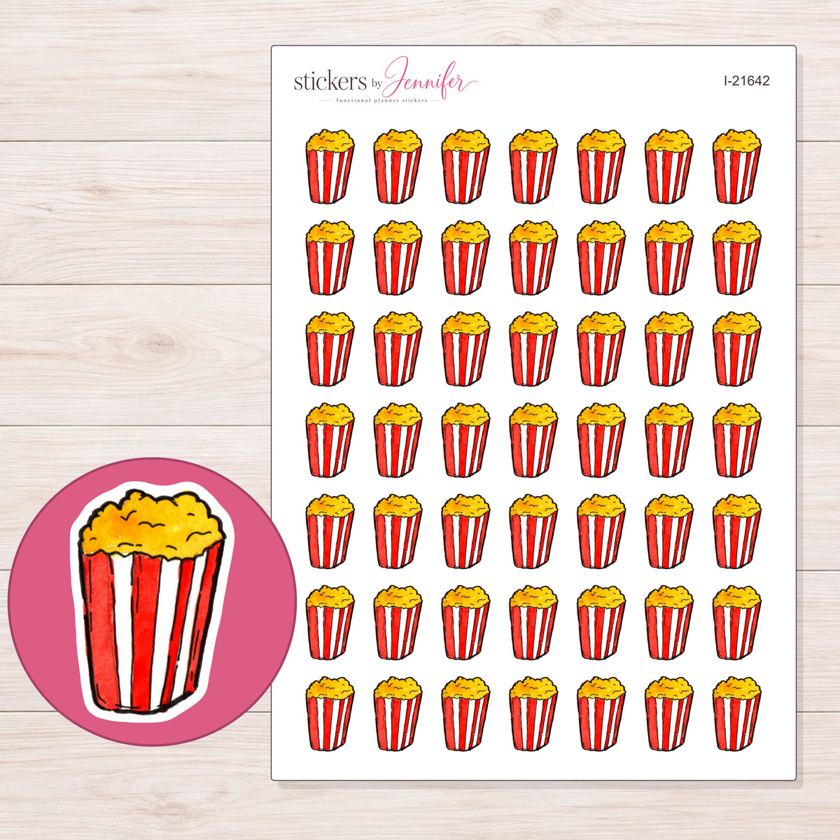 I-21642 planner sticker sheet with enlarged sticker detail