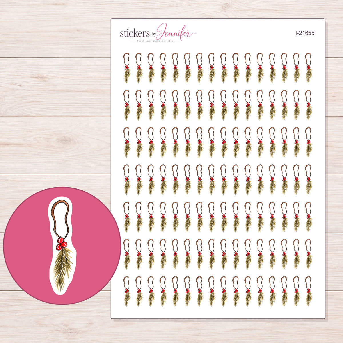 I-21655 planner sticker sheet with enlarged sticker detail