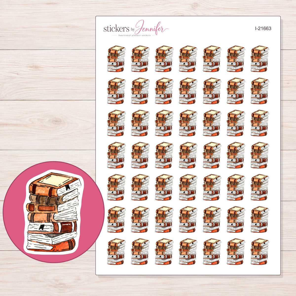 I-21663 planner sticker sheet with enlarged sticker detail