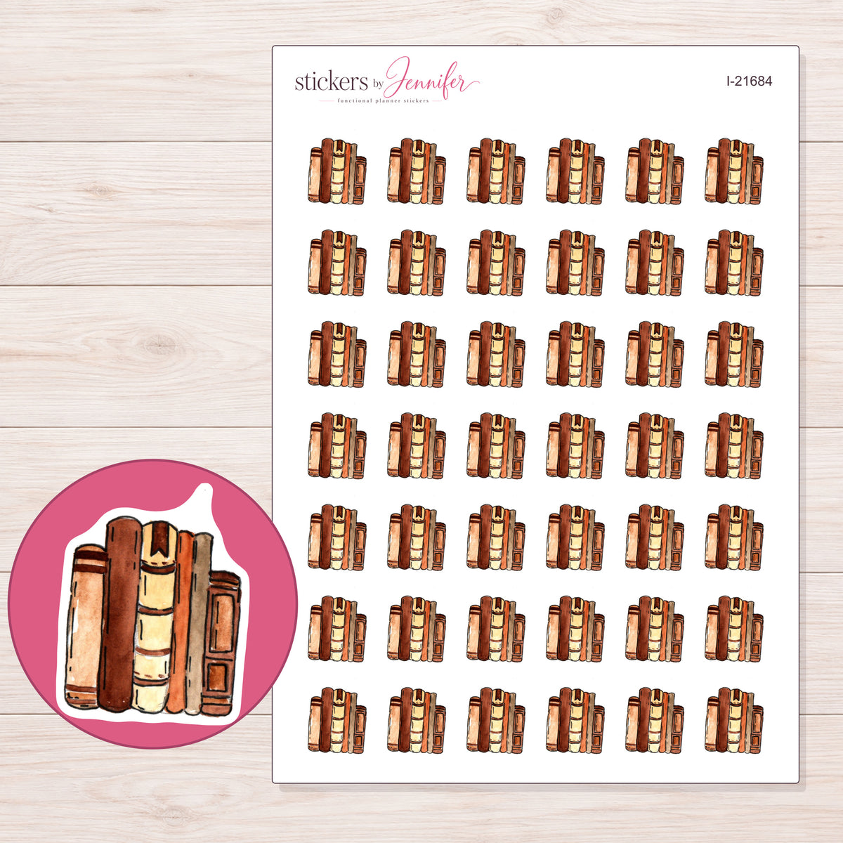 I-21684 planner sticker sheet with enlarged sticker detail