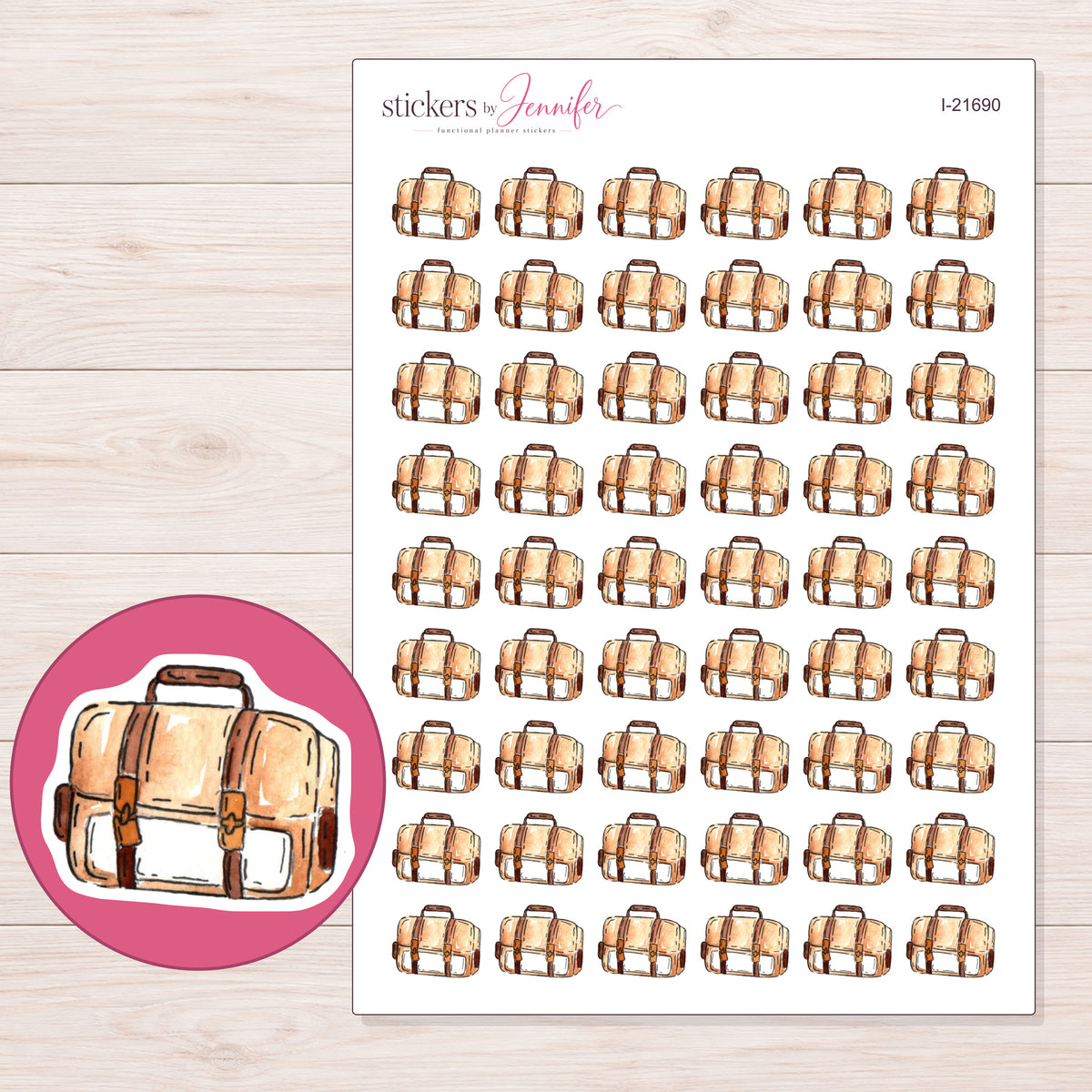 I-21690 planner sticker sheet with enlarged sticker detail
