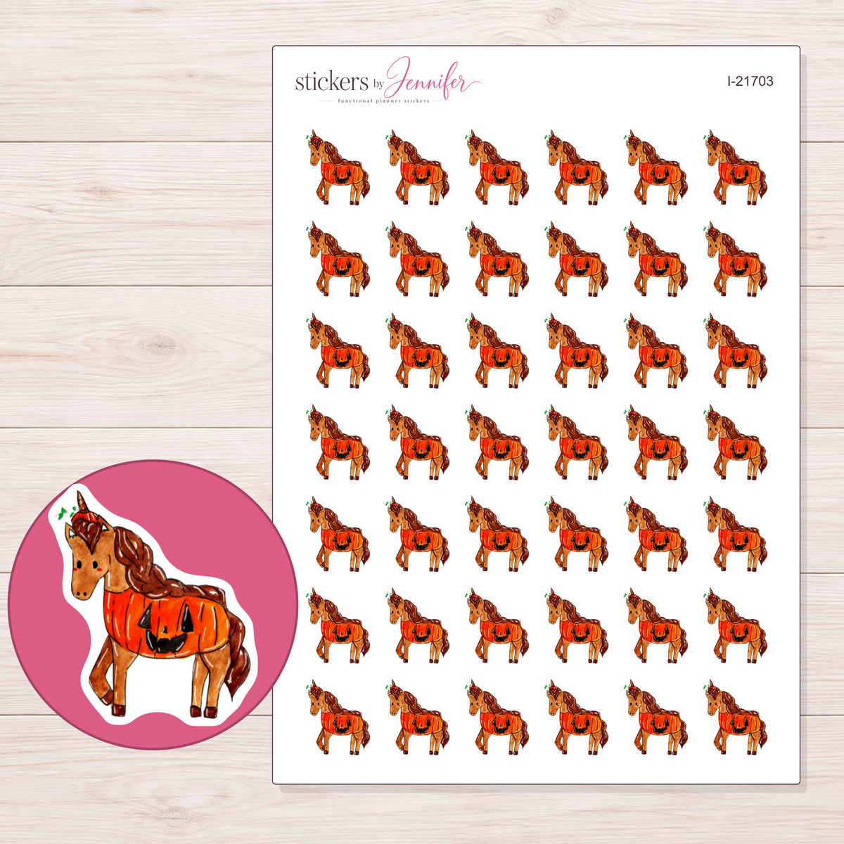 I-21703 planner sticker sheet with enlarged sticker detail