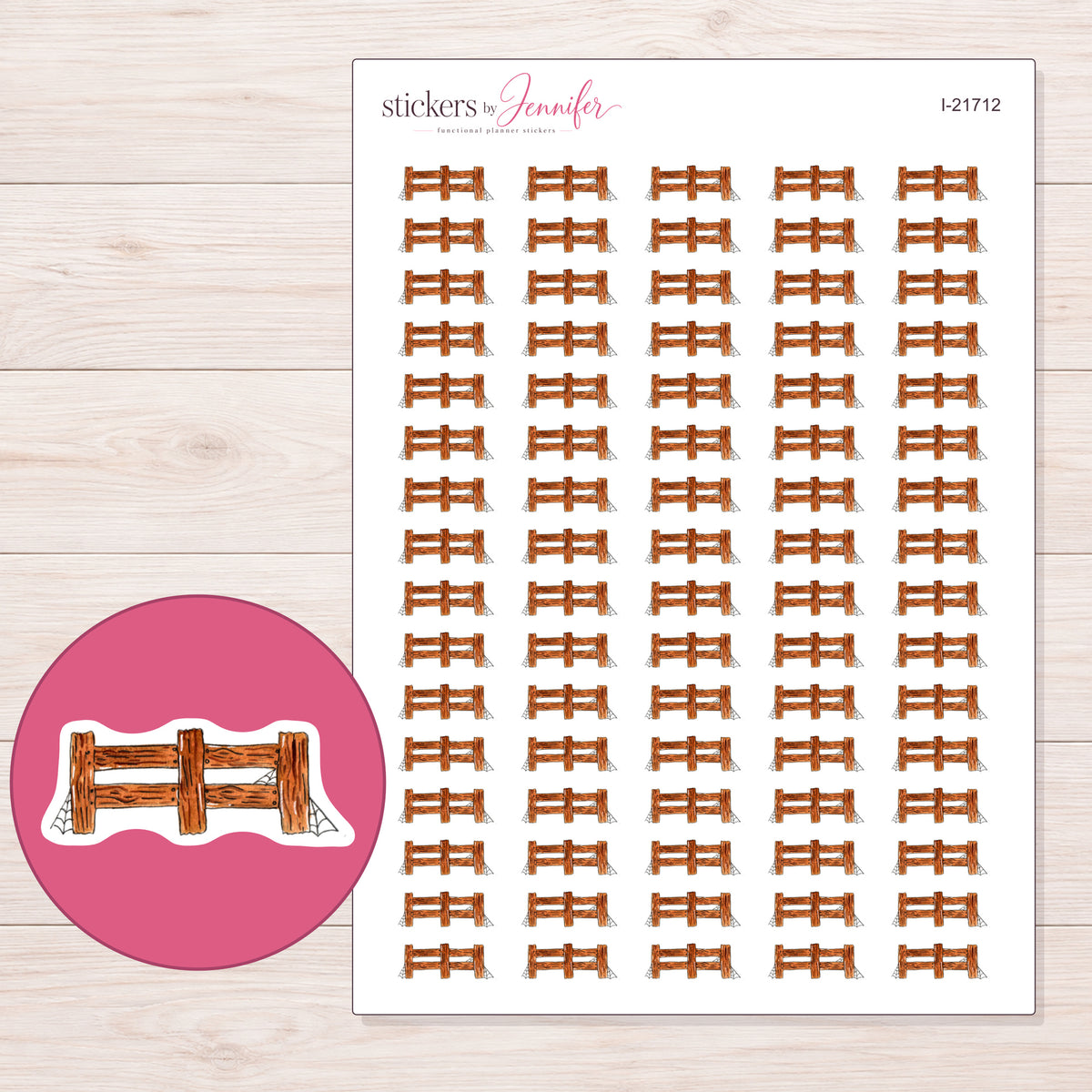 I-21712 planner sticker sheet with enlarged sticker detail