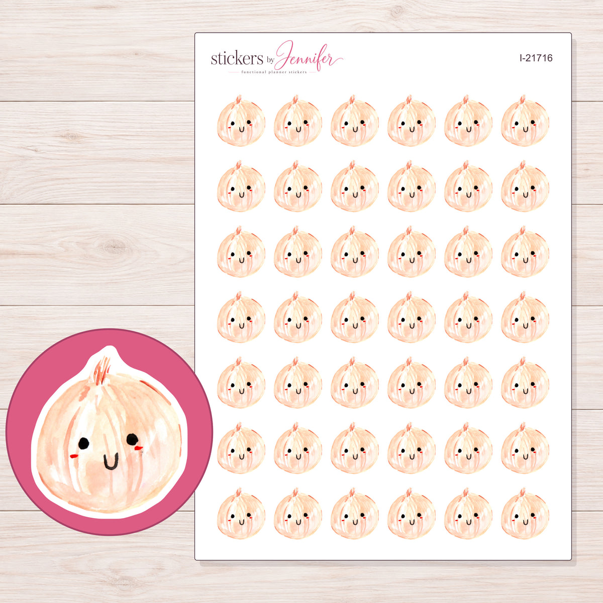 I-21716 planner sticker sheet with enlarged sticker detail