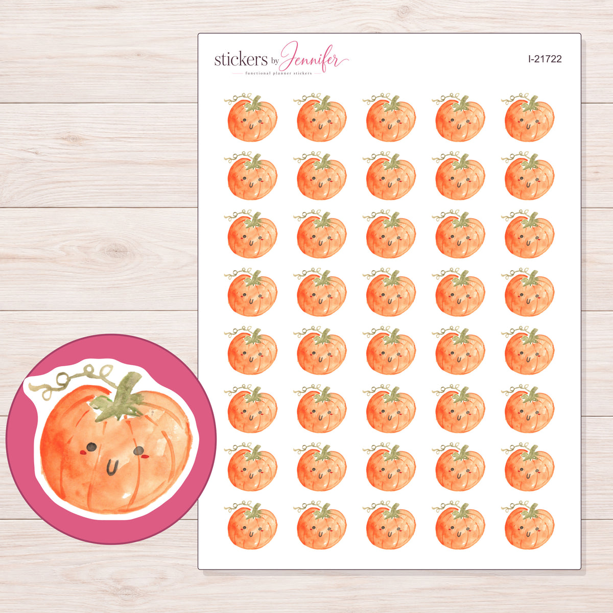 I-21722 planner sticker sheet with enlarged sticker detail
