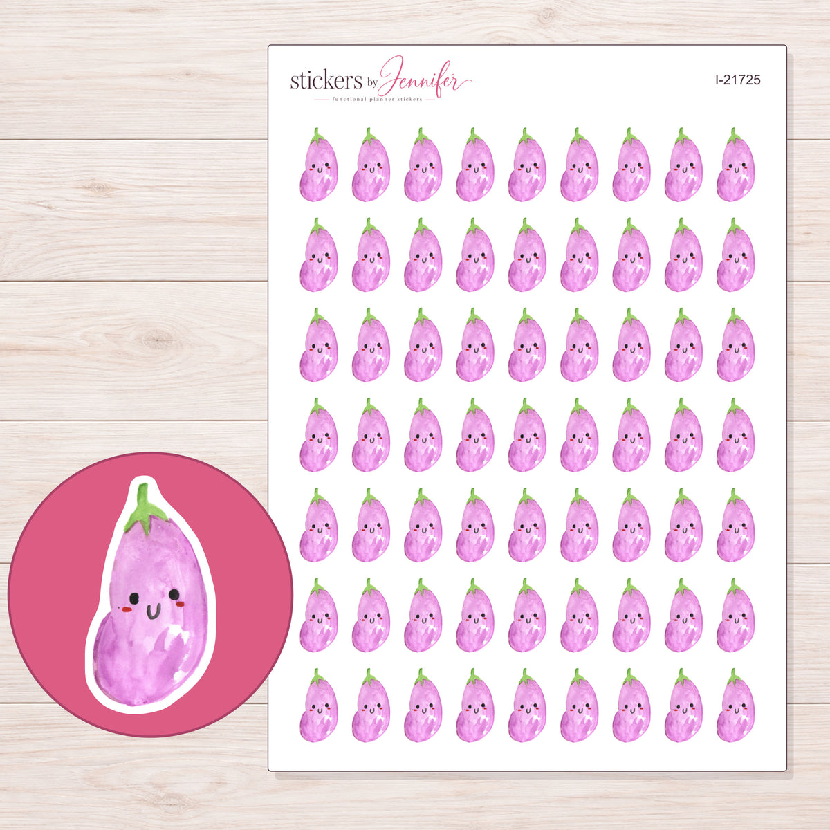I-21725 planner sticker sheet with enlarged sticker detail