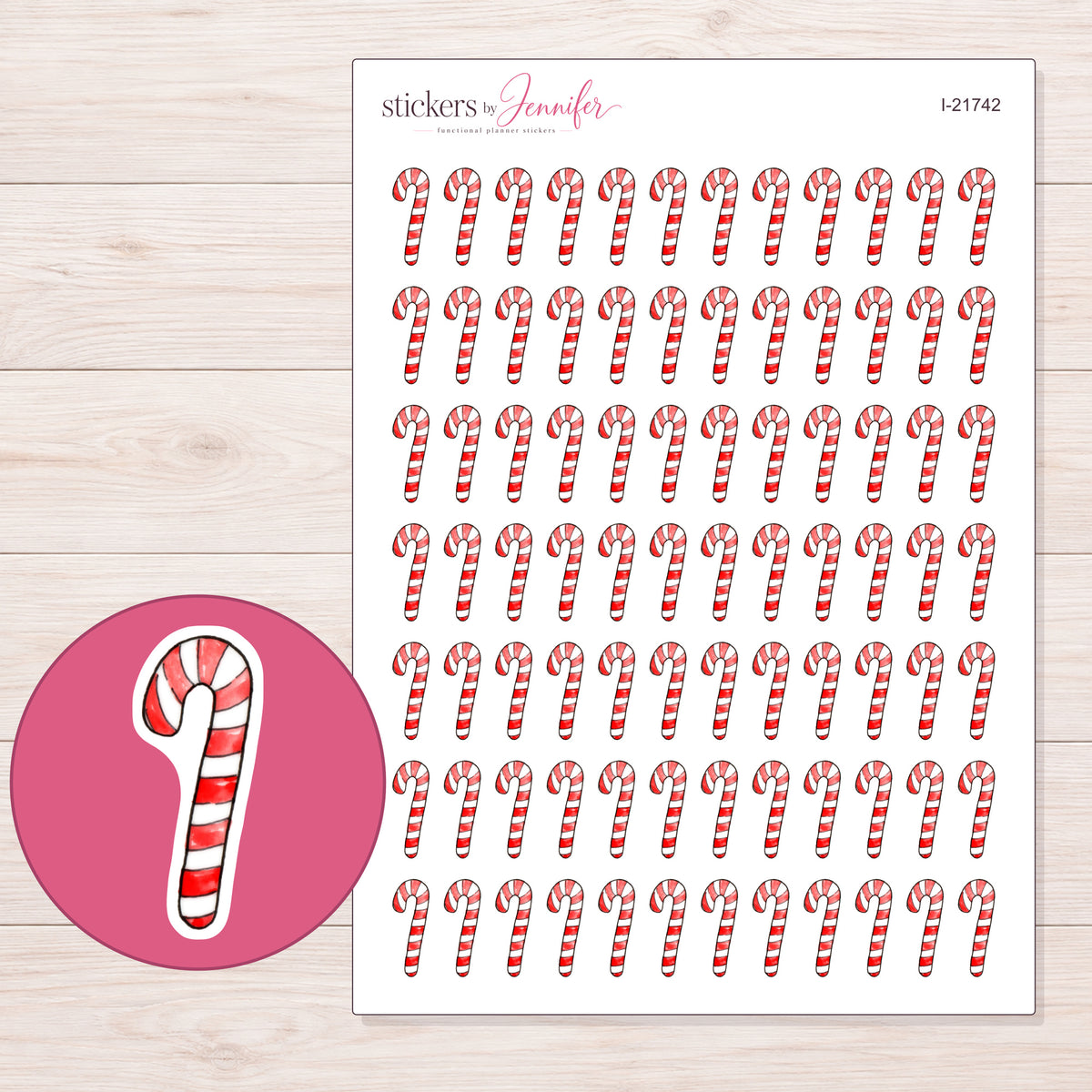 I-21742 planner sticker sheet with enlarged sticker detail