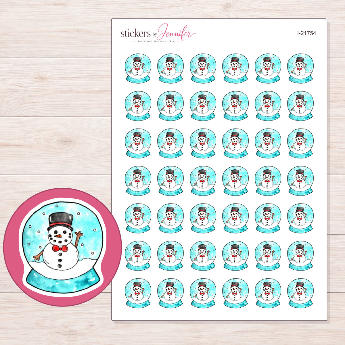 I-21754 planner sticker sheet with enlarged sticker detail
