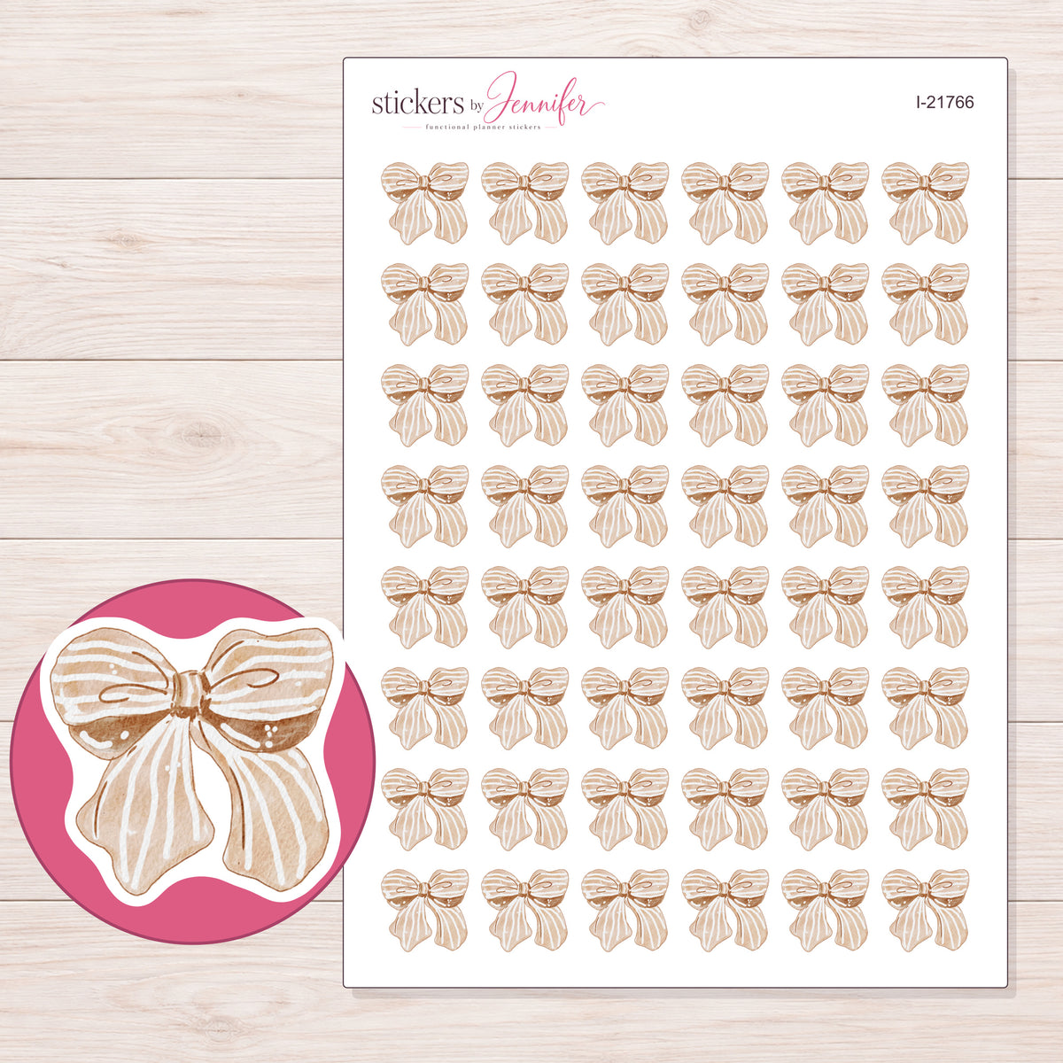 I-21766 planner sticker sheet with enlarged sticker detail
