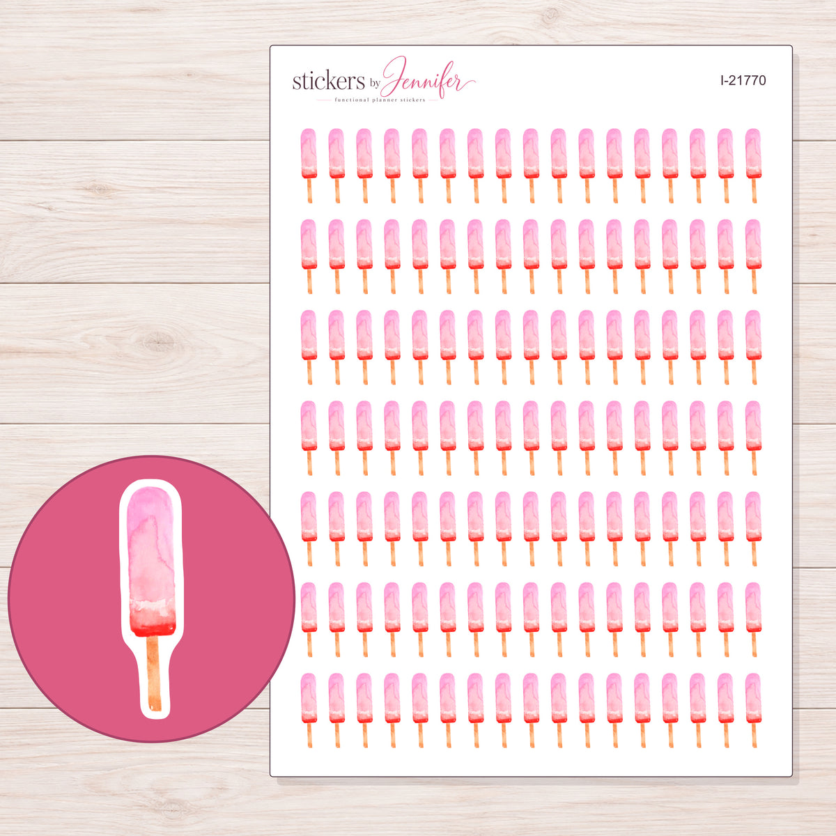 I-21770 planner sticker sheet with enlarged sticker detail