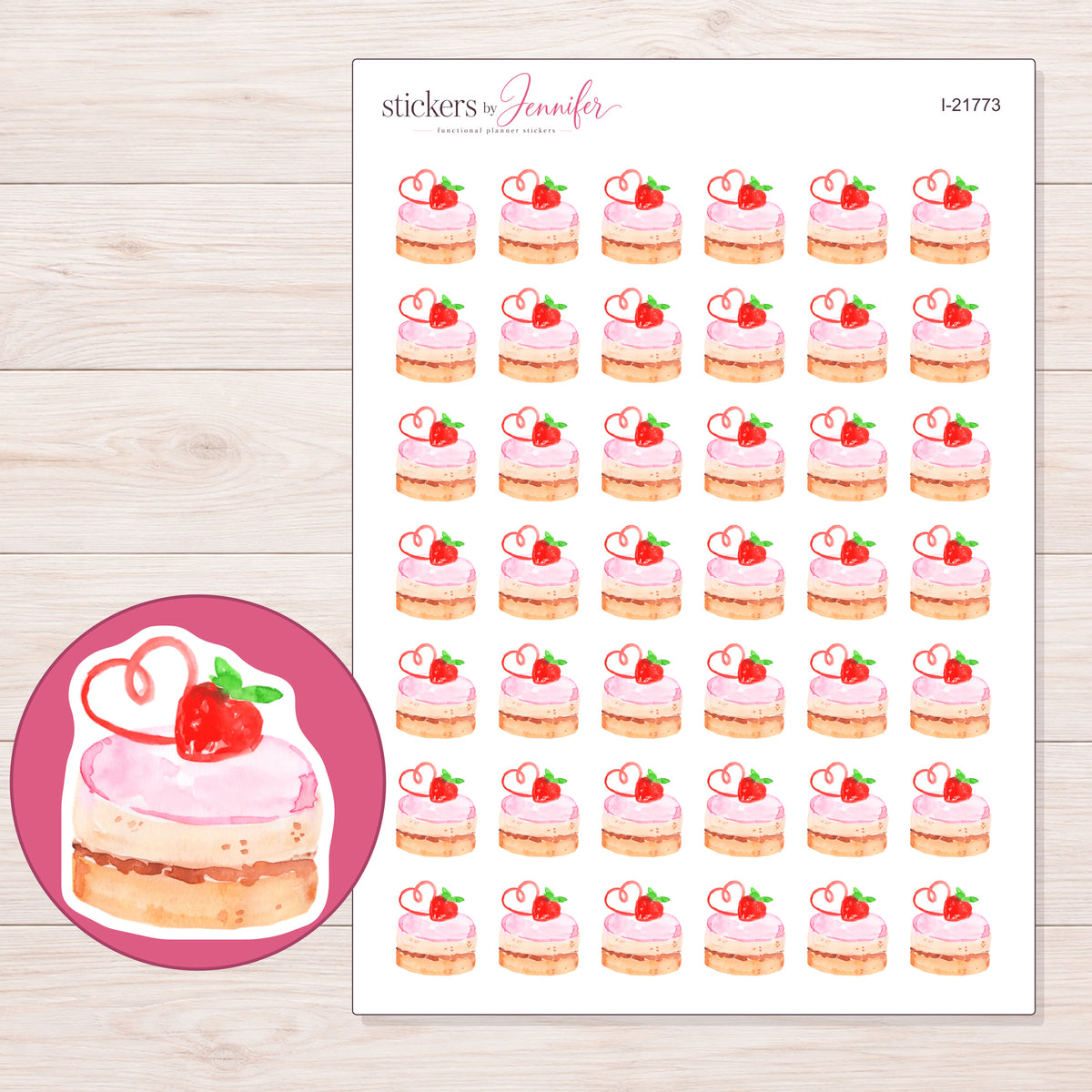I-21773 planner sticker sheet with enlarged sticker detail
