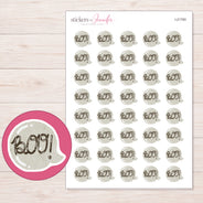 I-21793 planner sticker sheet with enlarged sticker detail