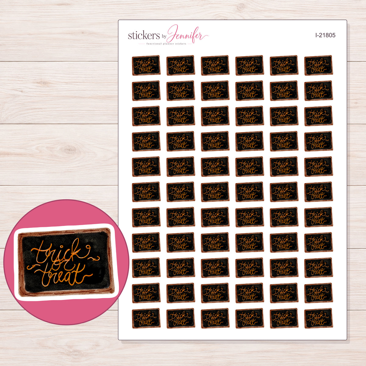 I-21805 planner sticker sheet with enlarged sticker detail