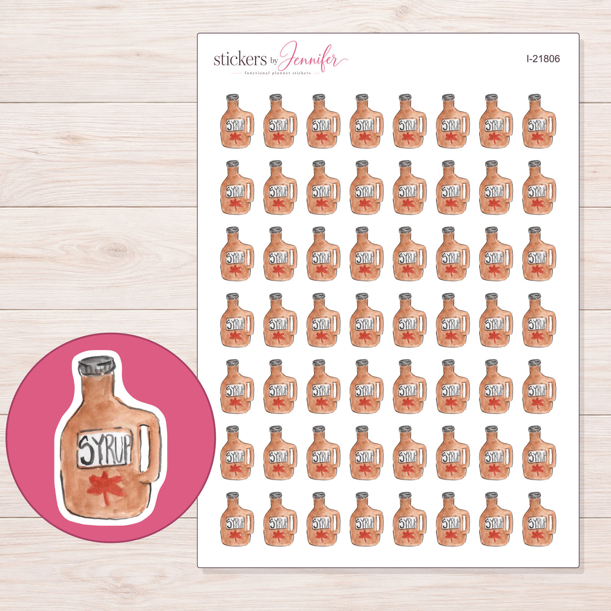 I-21806 planner sticker sheet with enlarged sticker detail