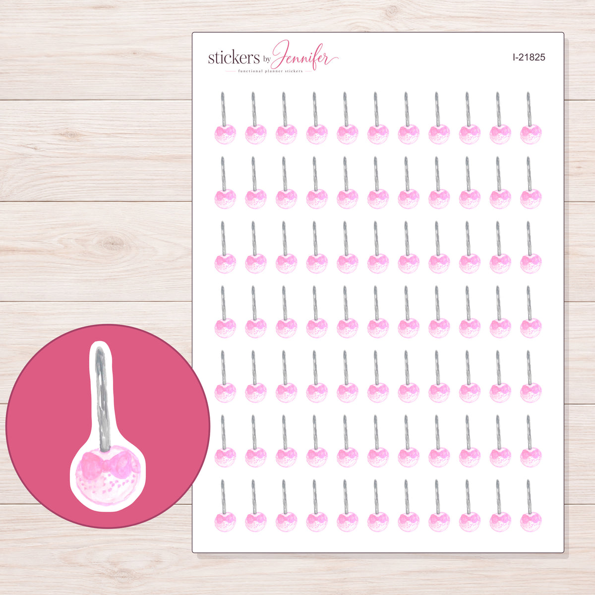 I-21825 planner sticker sheet with enlarged sticker detail