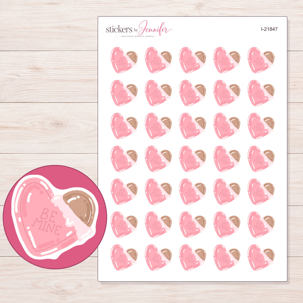 I-21847 planner sticker sheet with enlarged sticker detail