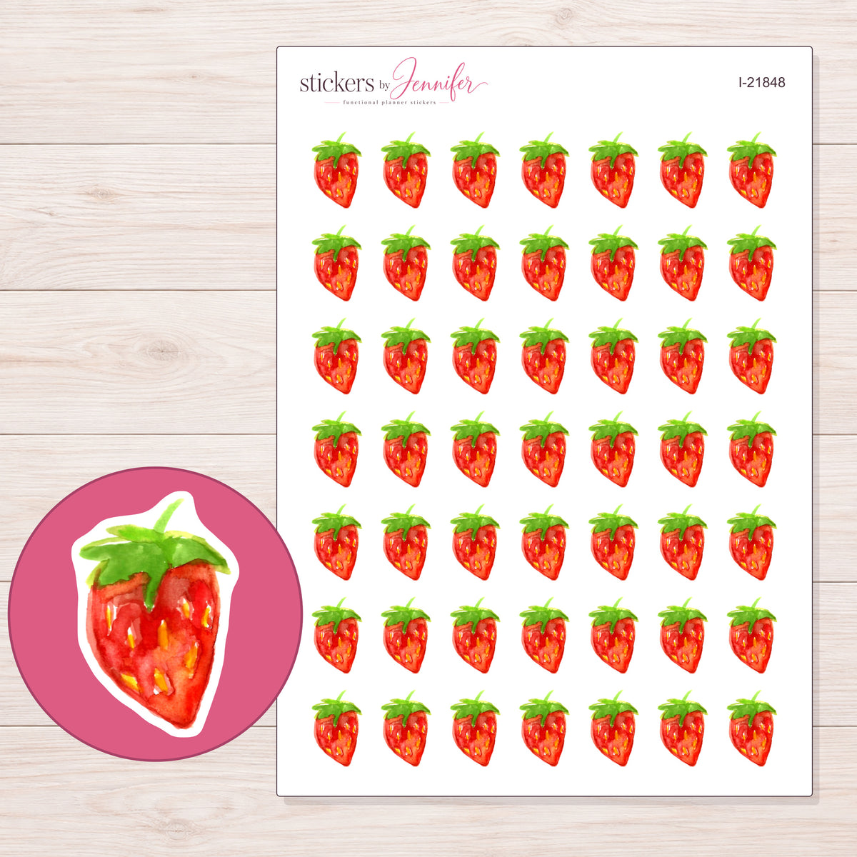I-21848 planner sticker sheet with enlarged sticker detail