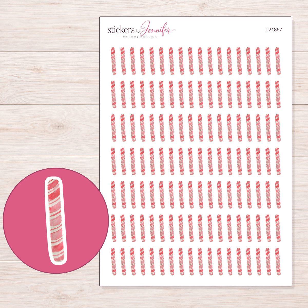 I-21857 planner sticker sheet with enlarged sticker detail