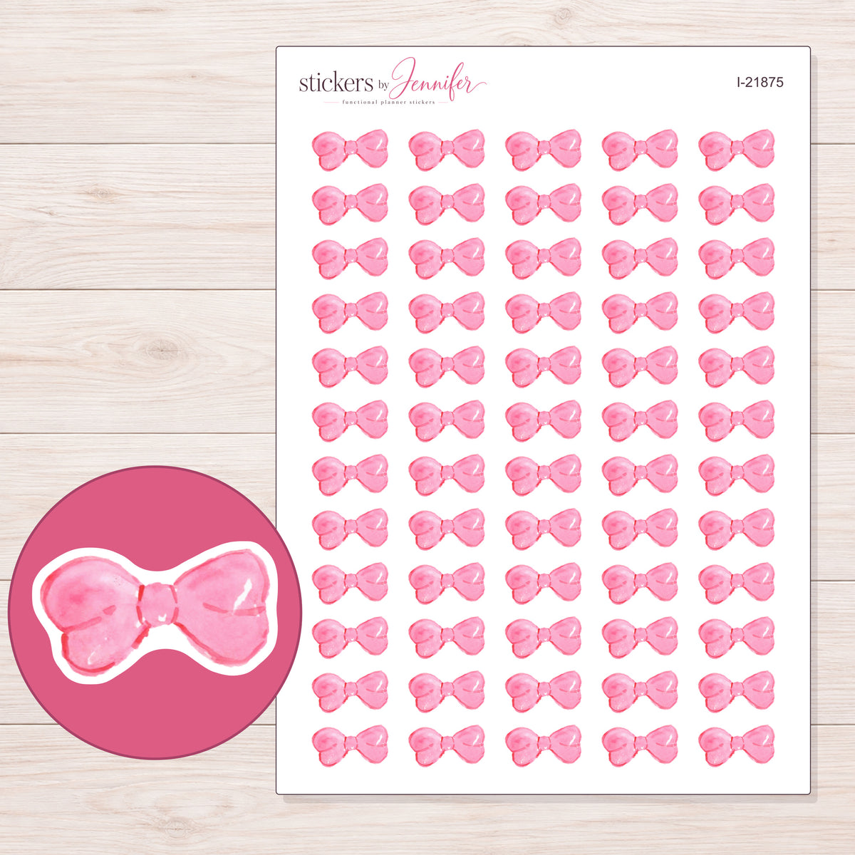I-21875 planner sticker sheet with enlarged sticker detail