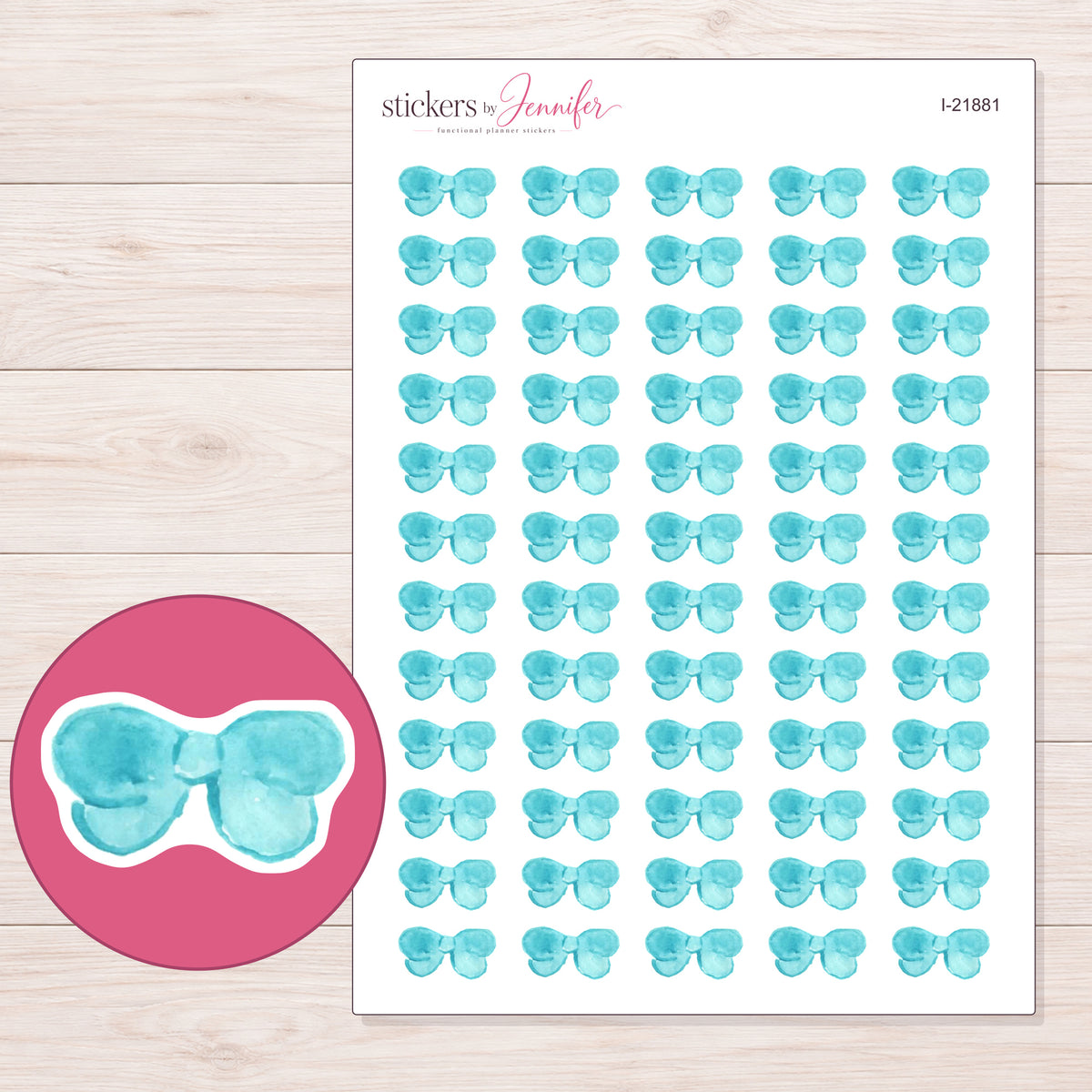 I-21881 planner sticker sheet with enlarged sticker detail