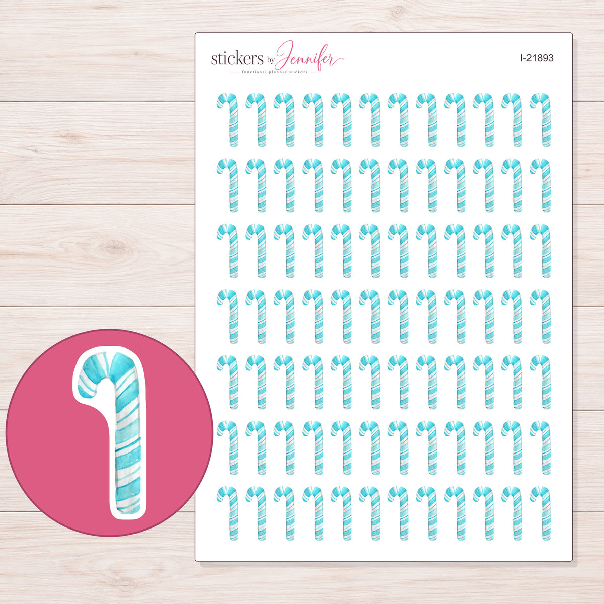 I-21893 planner sticker sheet with enlarged sticker detail