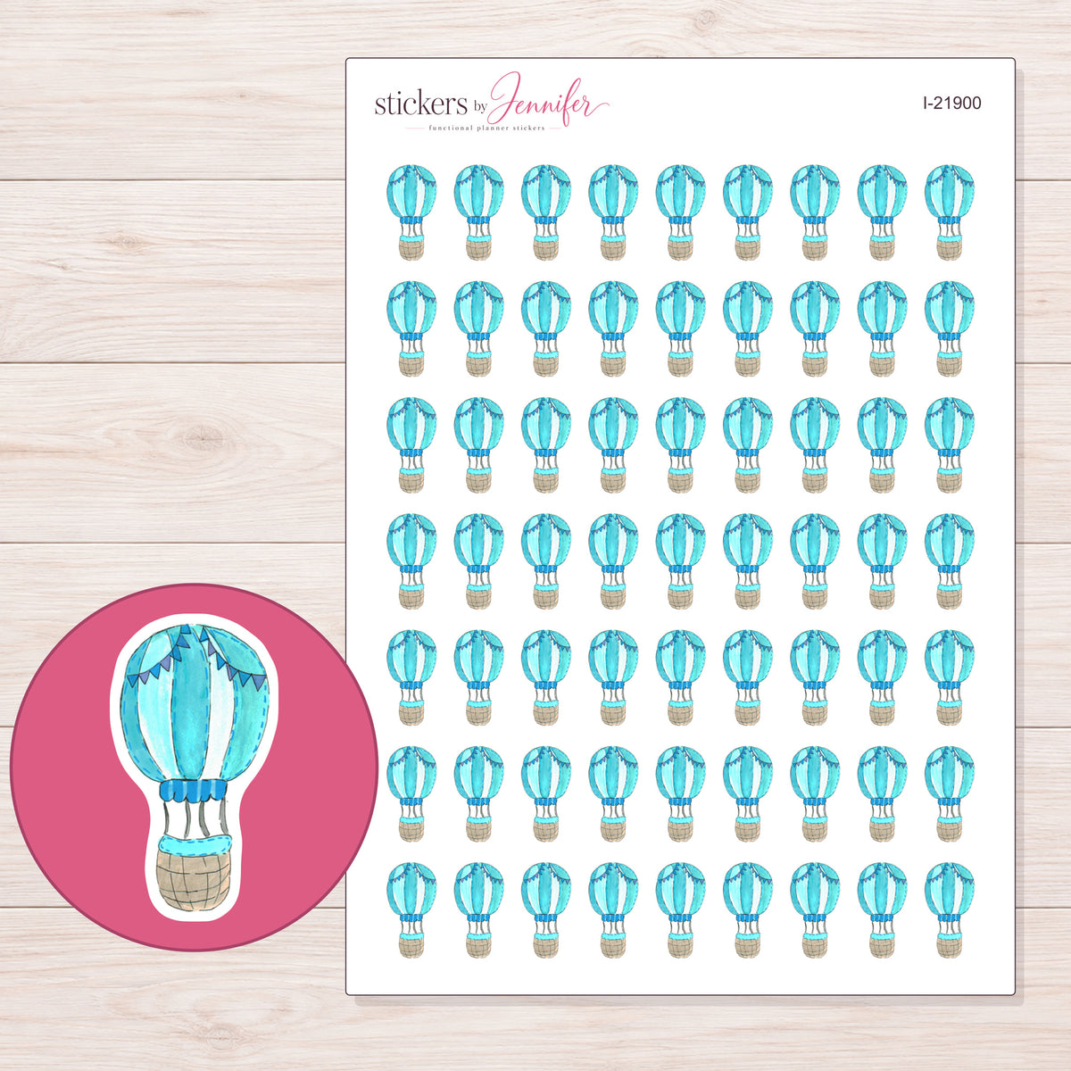 I-21900 planner sticker sheet with enlarged sticker detail